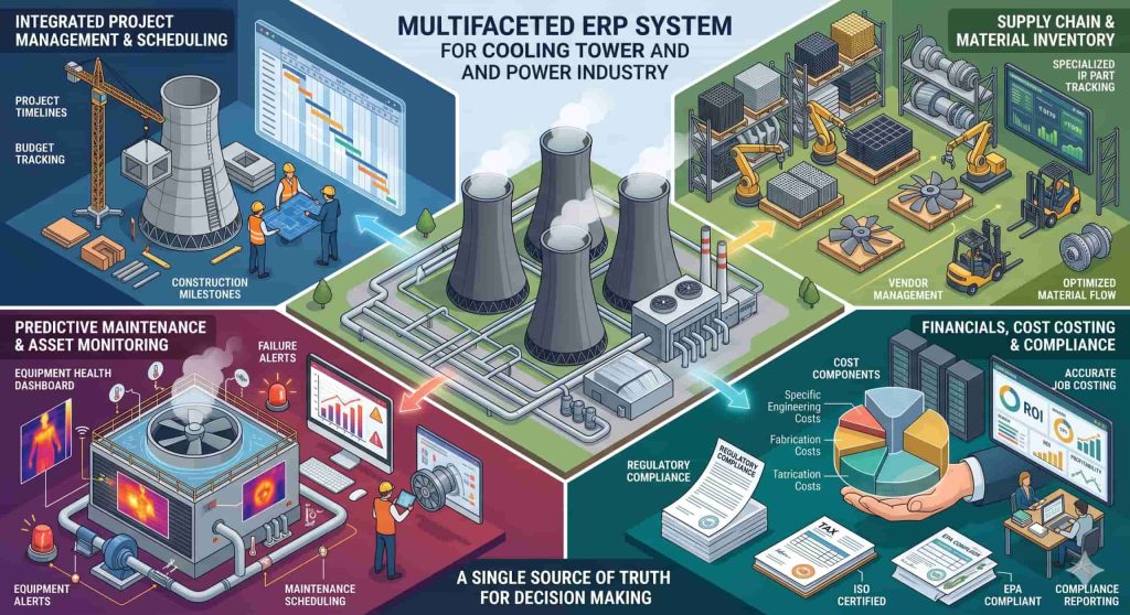 A multifaceted ERP system for Cooling tower and Power Industry