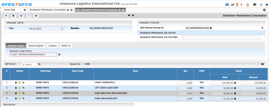 Breakdown Maintenance