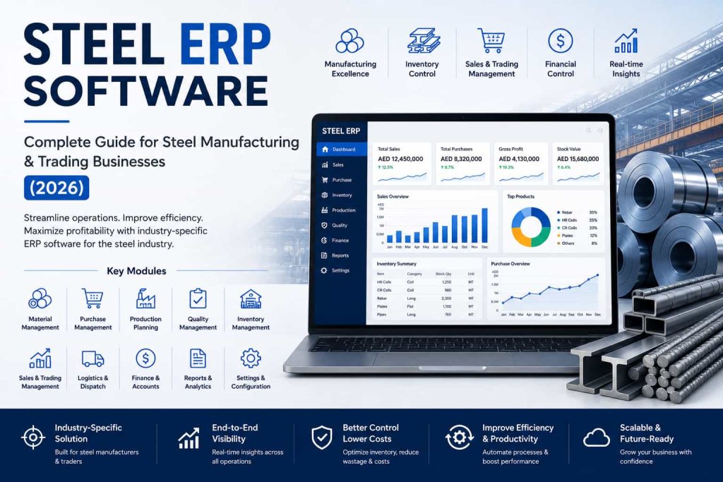Steel Manufacturing ERP Software: Complete Guide for Steel Manufacturing & Trading Businesses (2026)