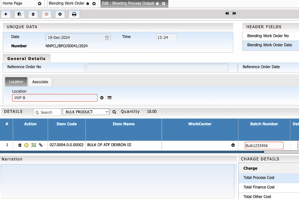 Production Scheduling dashboard