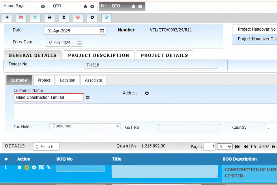 Material Requirement Planning dashboard